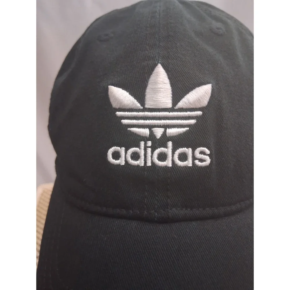 Adidas Originals Hat Men OSFW Black Trefoil Logo Adjustable Strapback Cap